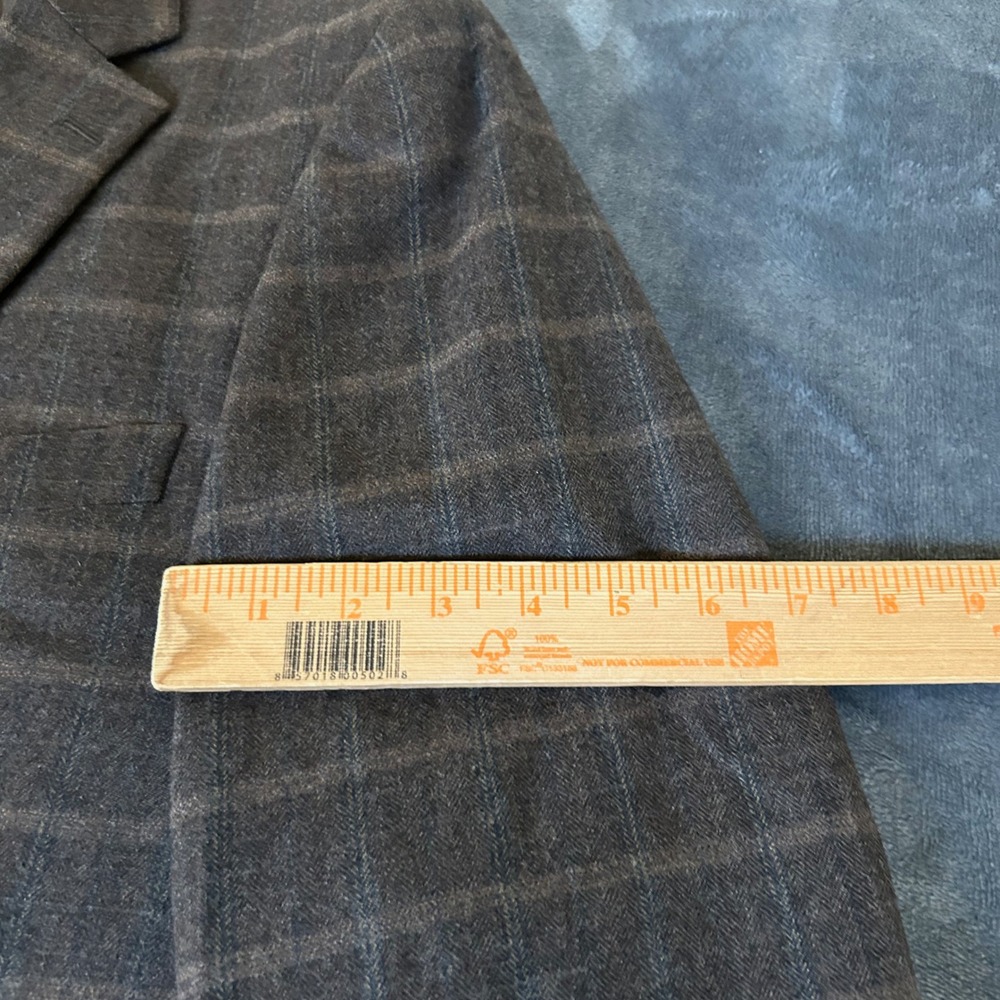 Bachrach Brown Plaid Two Button Blazer Business Casual Coat Jacket Mens 42R - Picture 11 of 15